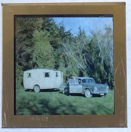 Magic Lantern Slide- Car and Caravan Magic Lantern Slide- Car and Caravan