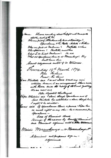 Otaki Maori Land Court Minutebook - 19 March 1874 - Resource cover image