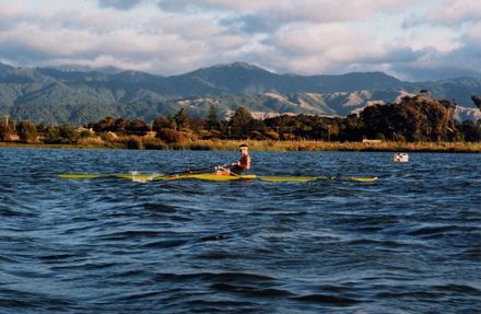 Rowing on Lake Horowhenua
