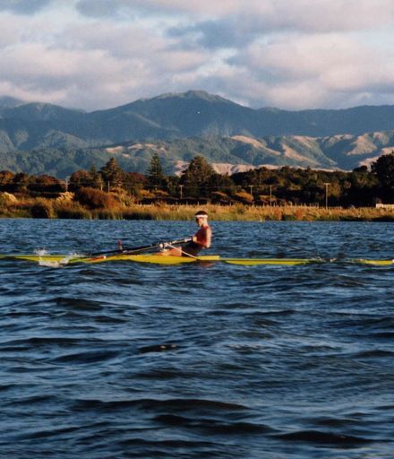 Rowing on Lake Horowhenua