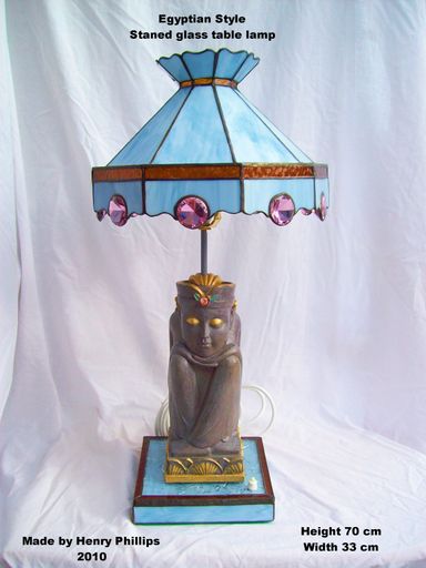 Egyptian Style glass Table lamp