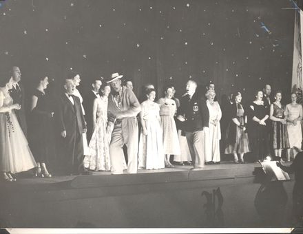 Ron, Alf and the Ladies & Gentlemen of the Chorus - of the show  "Butting In", 1959