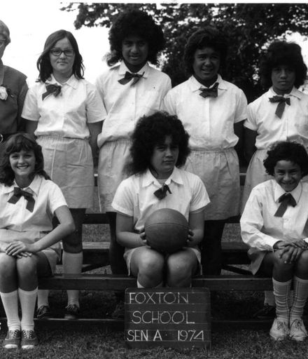 Foxton School Senior A Netball Team 1974