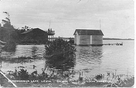 Jetty & boatshed Lake Horowhenua
