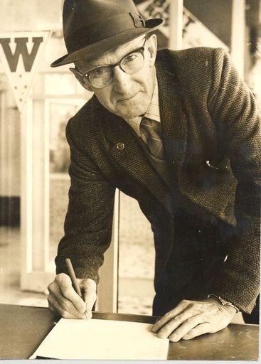 Mr Harrison signing railway barrier arms petition, 1971 - Resource cover image