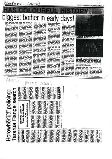 Horowhenua policing:Tararua Range search