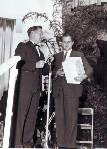 Man making presentation to man, Electricity Exhibition 1972 - Resource cover image