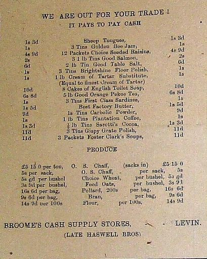 1916 Broome's Cash Supply Stores (late Haswell Bros.)