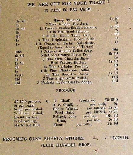 1916 Broome's Cash Supply Stores (late Haswell Bros.)