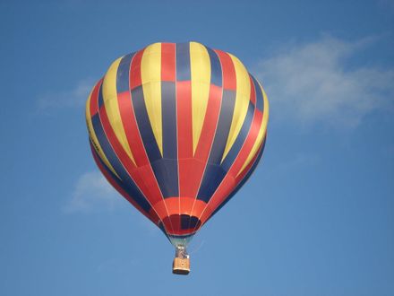 Friday Afternoon - Striped balloon taking off from Lake Horowhenua - Resource cover image