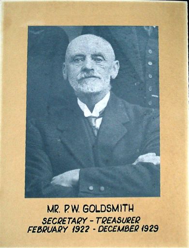 Mr P.W. Goldsmith, Secretary - Treasurer, 1922 - 1929