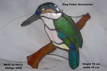 Kingfisher stained glass suncatcher