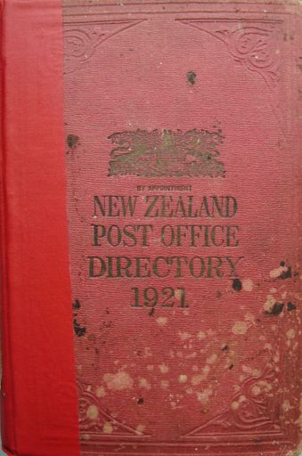New Zealand Post Office Directory 1921 - Weraroa - Resource cover image