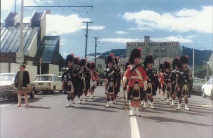 The Levin Pipe Band marching in Petone - Resource cover image