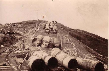 Penstock pipeline under construction, early 1920's