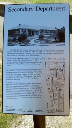 Secondary Department plaque, Foxton