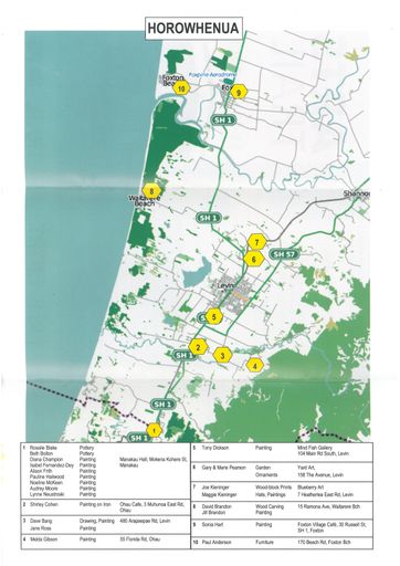 Horowhenua Arts Trail 2013 district map