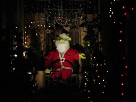 Christmas Lights in Matipo Street and Santa, Levin