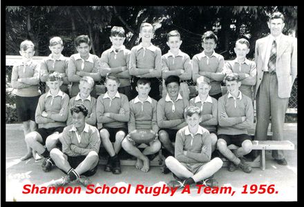 Shannon School Rugby A team, 1956. - Resource cover image