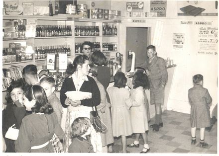 Group of children in Regent Theatre sweet shop