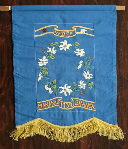 Embroidered Banner - "W.D.F.F.","Manakau 1939 Branch", 1946