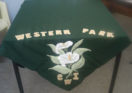 Table Cover -  embroidered "Western Park CWI"