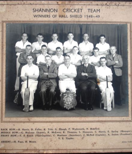 Shannon Cricket Team - 'Hall Shield' winners, 1948-49