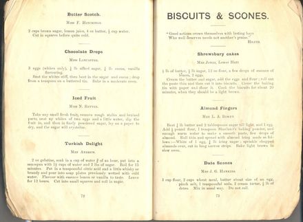 Pages 72 and 73 - Horowhenua Cookery Book - Resource cover image