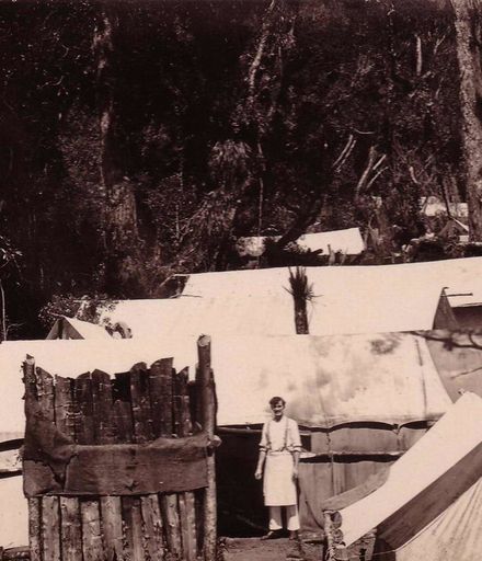 Top Camp cookhouse with Mr Hooper (cook), early 1920's