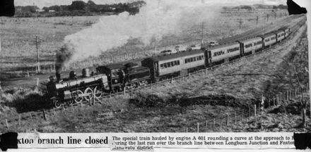 Foxton's Last Train  to Palmerston North 1959
