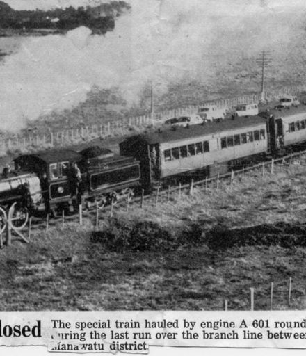 Foxton's Last Train  to Palmerston North 1959