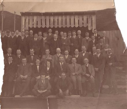 Public Works Dept. staff, formal group photo on site, 1924