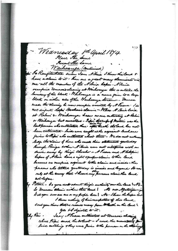 Otaki Maori Land Court Minutebook - 8 April 1874 - Resource cover image