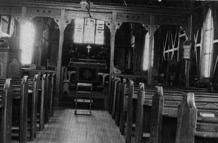Interior of All Saints Church, Foxton, 1921