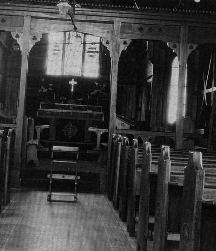 Interior of All Saints Church, Foxton, 1921