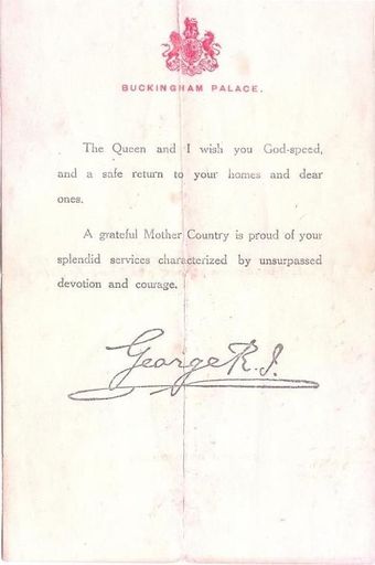 Kings Message from Buckingham Palace