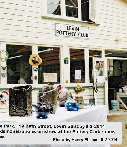 Levin Pottery club with display at Art in the Park 9-2-2014