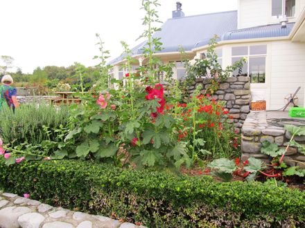 Garden 4 Stone walls behind garden on south of house