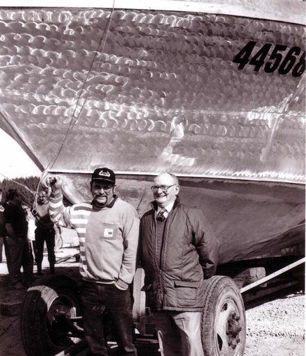 Kevin and Don Morris With New Fishing Vessel "Sidewinder", 1980's-90's