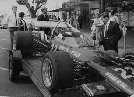Graham McRae's new McLaren Chevrolet race car, 1969.