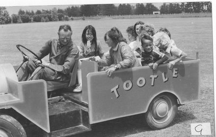 Gala Day event - another group of children ride in 'Tootle'