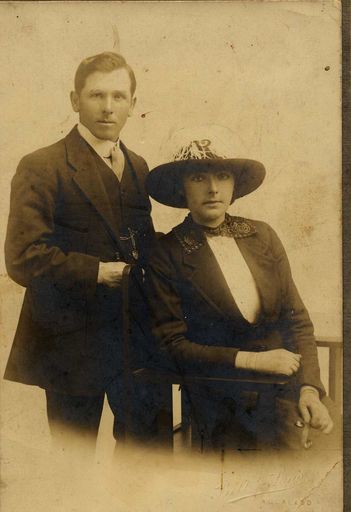 Alf Evans and Nesta Cummerfirld on their Wedding Day