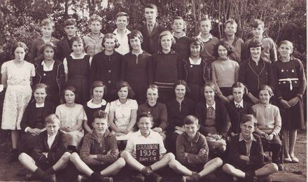 Class photo of Form 1 & 2 pupils (some identified), Shannon School, 1936