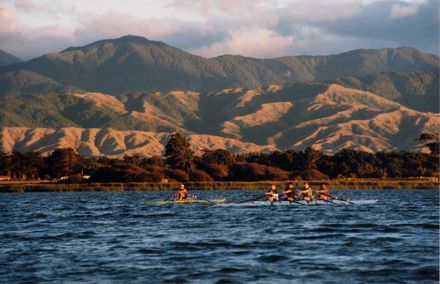 Rowing on Lake Horowhenua