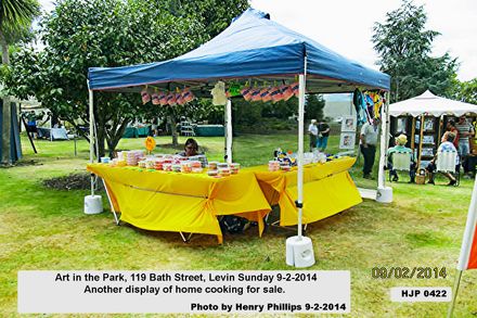 HJP 0422  Art in the Park, 119 Bath Street, Levin Sunday 9-2-2014  Another display of home cooking for sale. - Resource cover image