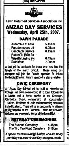 Anzac Day observances 2007