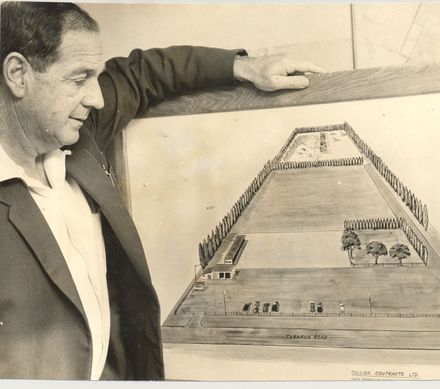 Mr Collier & drawing of proposed depot layout, 1969 - Resource cover image