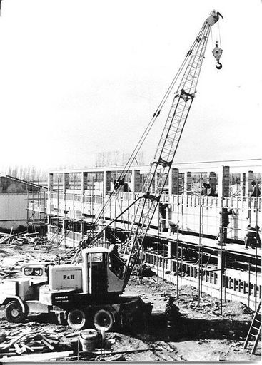 Construction of new main building, 1974