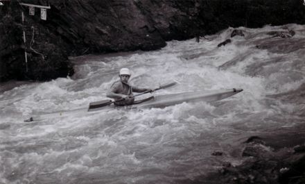 Canoeing / Kayaking event on river below Mangaore Powerhouse, c.1973