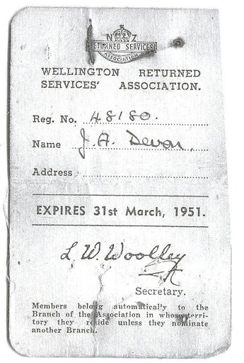 RSA Membership Card for James Devon